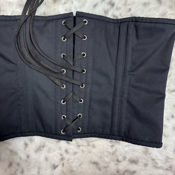 Snatched by A.D corset metal boning waist trainer cinch lace up tie back black - Picture 9 of 11